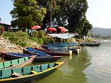 
Pokhara - Dining At Hotel Fewa Next To The Row Boats On Phewa Tal Lake
